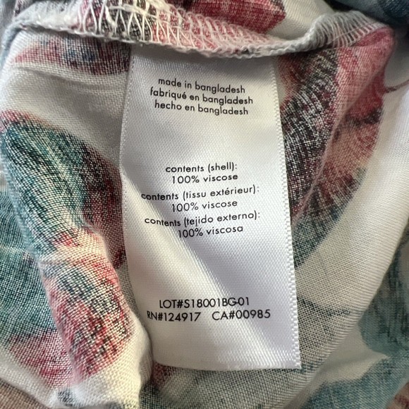 Onia Women’s Mila Wide Leg Pants Green Multicolor Leave Print Pull On Sz Large‎ - Picture 6 of 7